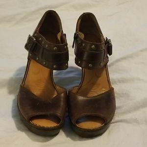 Brown Børn Platform Sandals with Metal Detail
